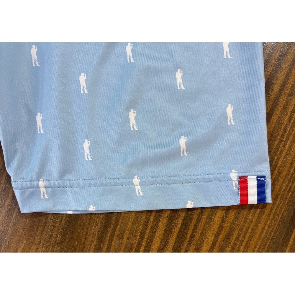 USAG U Suck At Golf Mens Blue Novelty Golfer Print Performance Polo Shirt Large - Picture 5 of 7